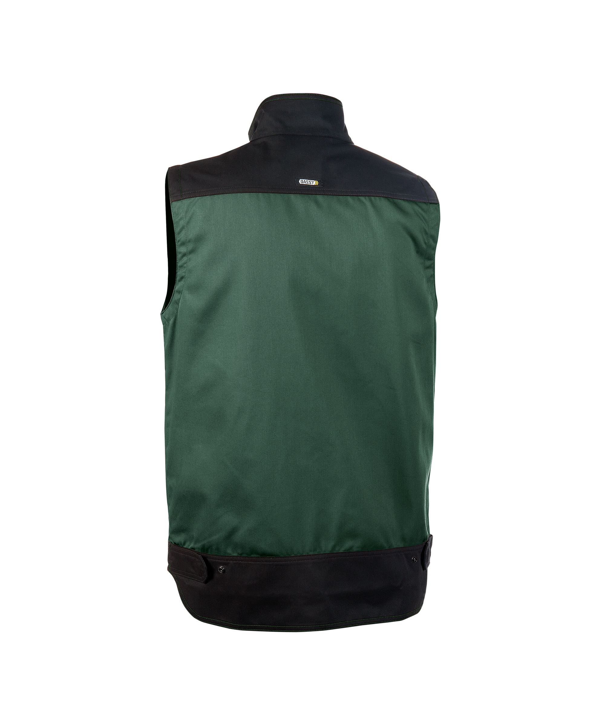 faro_two-tone-sleeveless-work-jacket_bottle-green-black_back.jpg