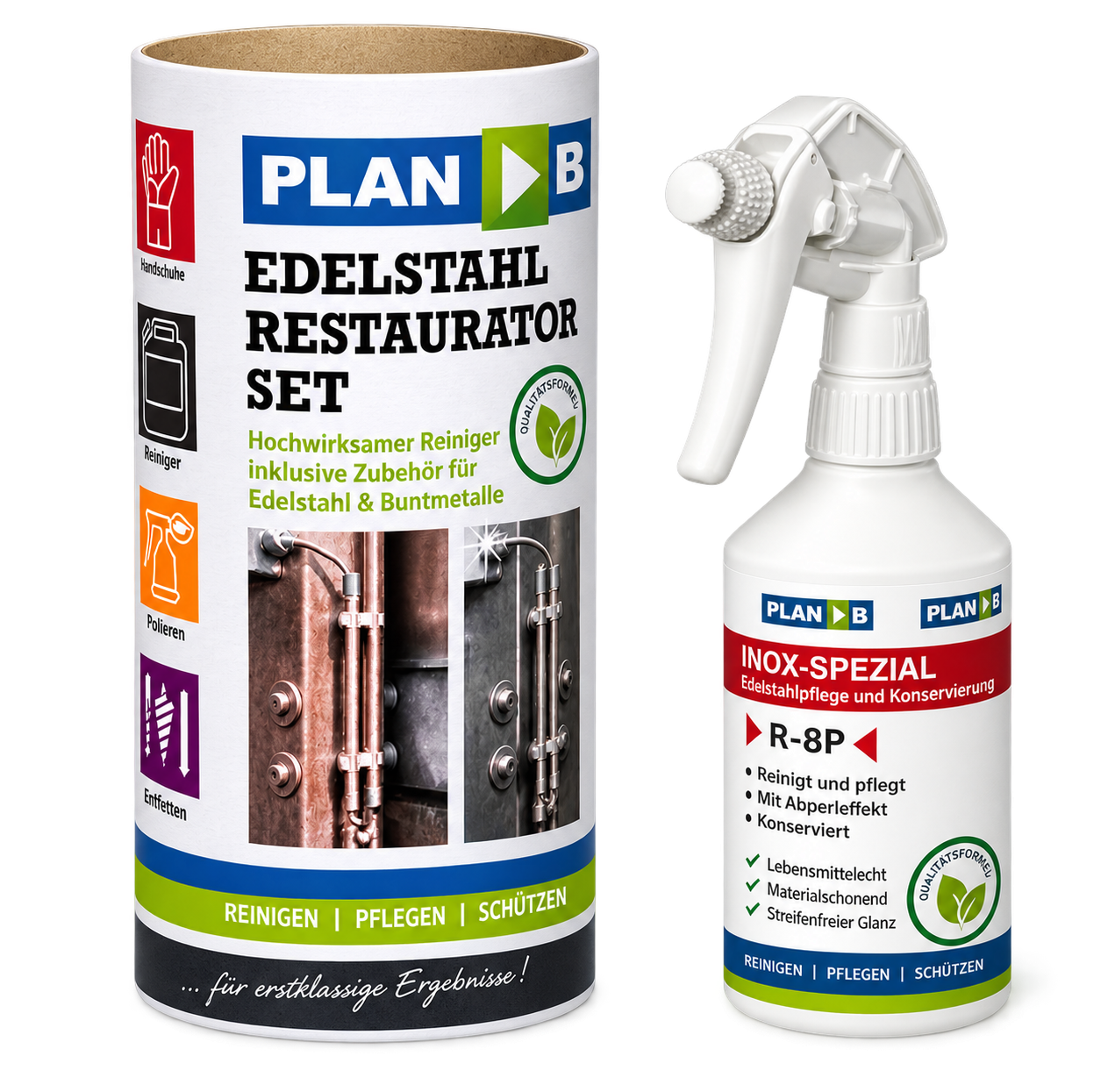 Plan B Edelstahl Restaurator Set inkl. Zubehör 