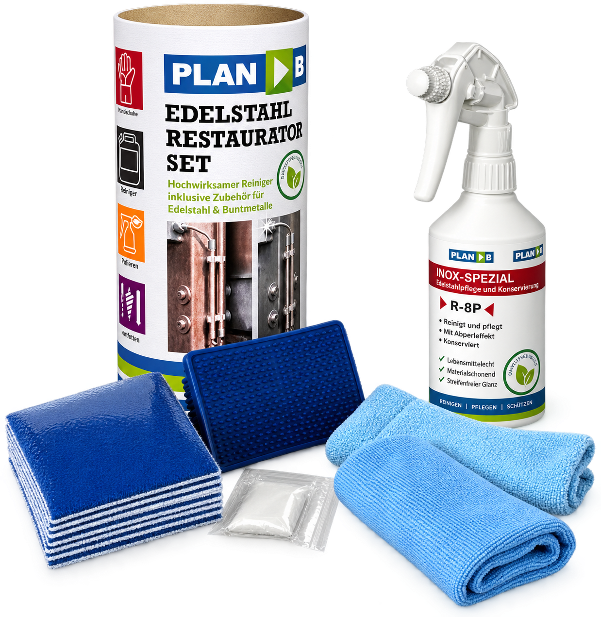 Plan B Edelstahl Restaurator Set inkl. Zubehör 
