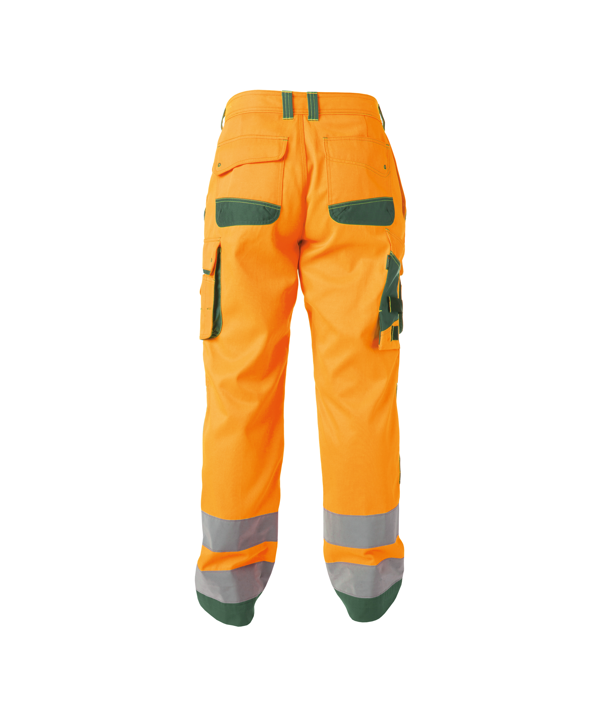 chicago_high-visibility-work-trousers-with-knee-pockets_fluo-orange-bottle-green_back.jpg