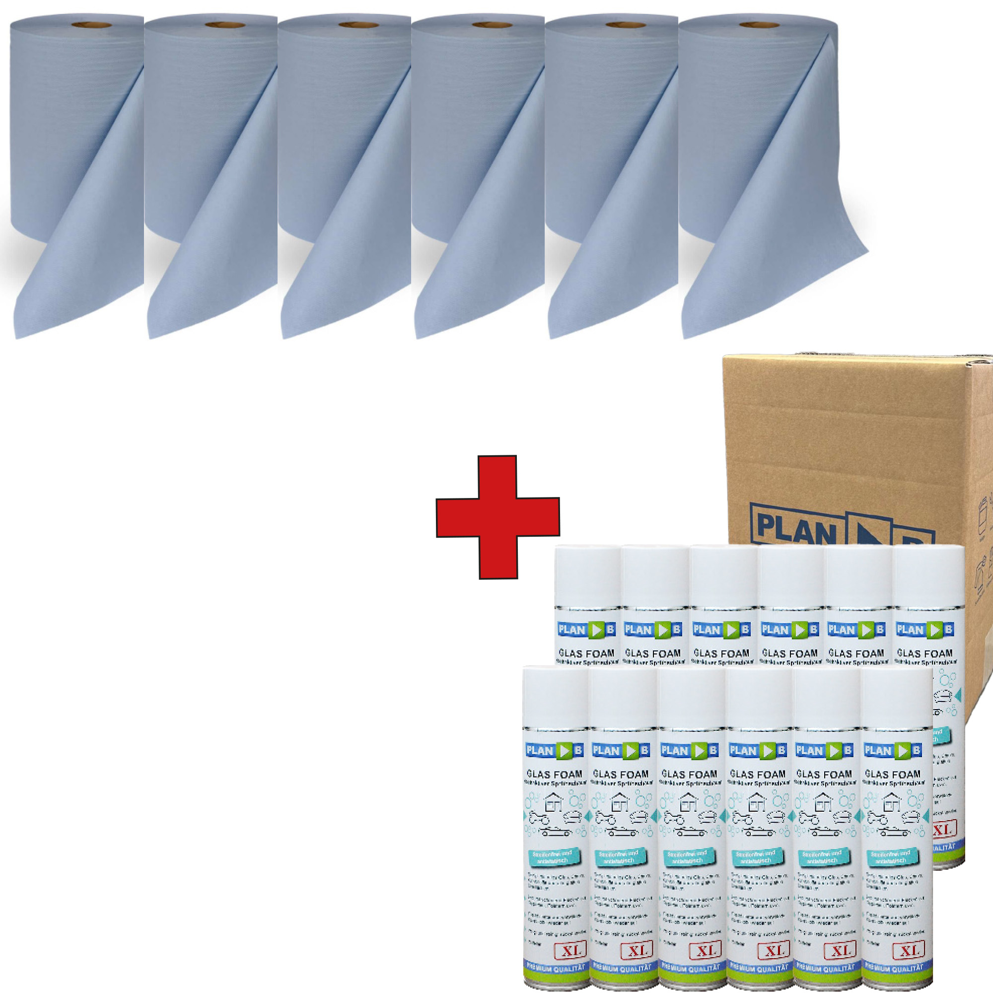 Putztuchpaket 3-lagig +12 Stk. Glas Foam